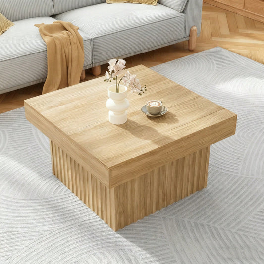 Holz Kaffee-Tisch 79x79x46 cm mit Spanplatte & MDF Basis | Robuster Beistelltisch für Wohnzimmer, Esszimmer und Büro | Modernes Design, vielseitig einsetzbar