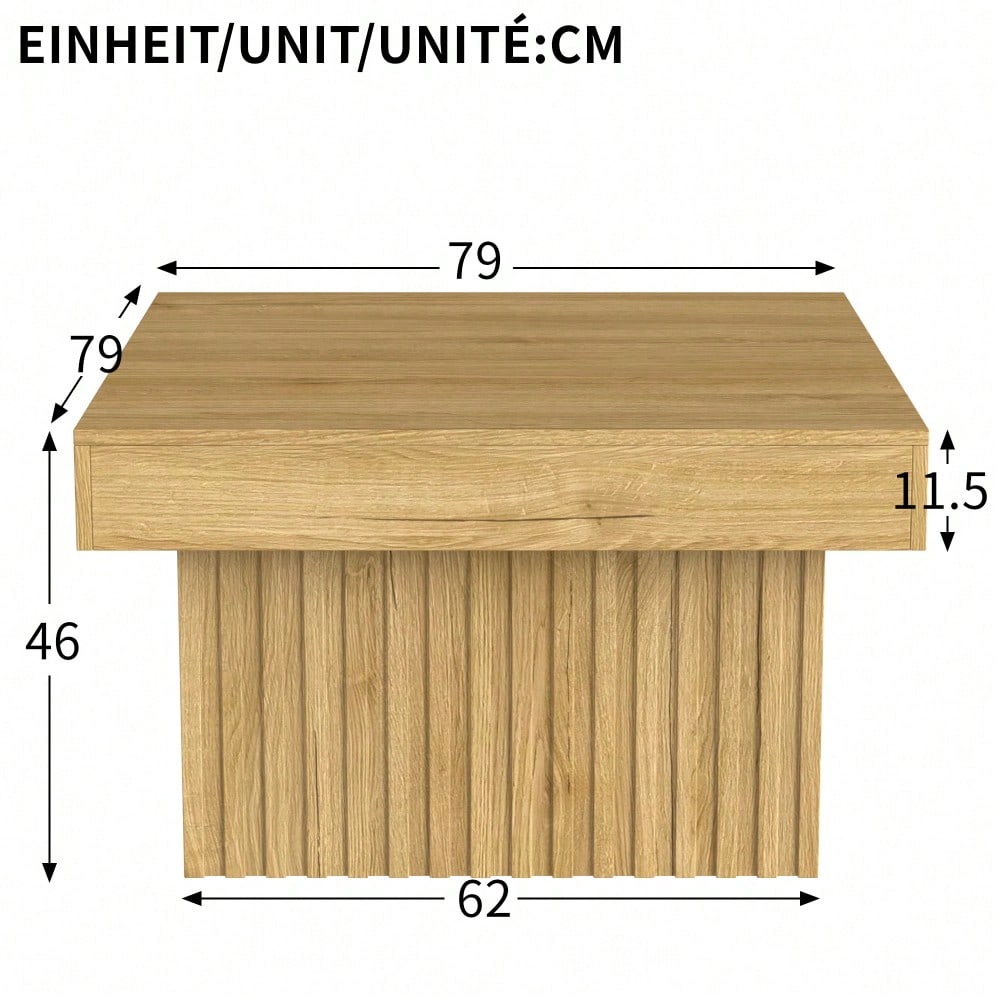 Holz Kaffee-Tisch 79x79x46 cm mit Spanplatte & MDF Basis | Robuster Beistelltisch für Wohnzimmer, Esszimmer und Büro | Modernes Design, vielseitig einsetzbar
