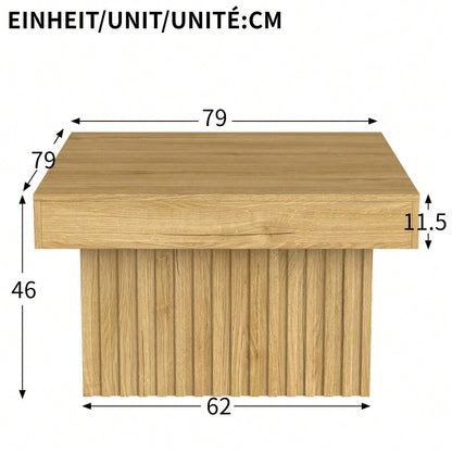 Holz Kaffee-Tisch 79x79x46 cm mit Spanplatte & MDF Basis | Robuster Beistelltisch für Wohnzimmer, Esszimmer und Büro | Modernes Design, vielseitig einsetzbar