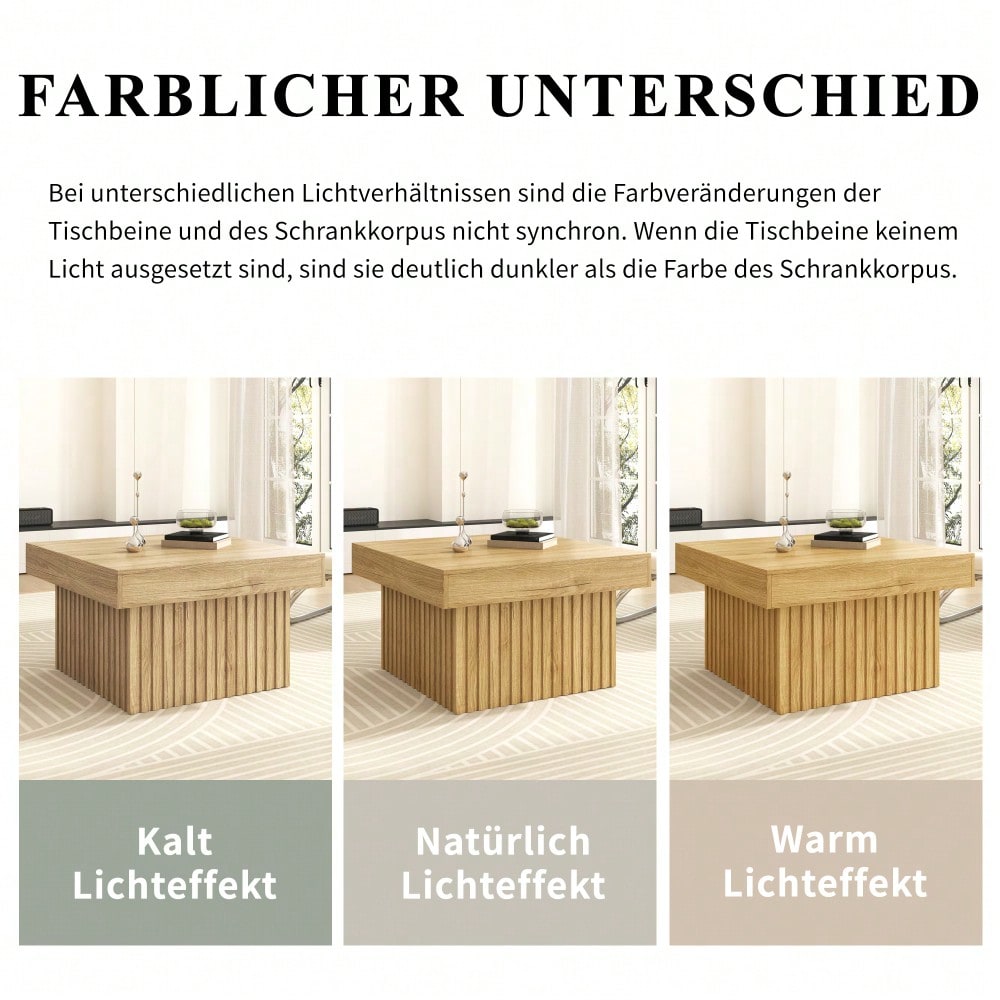 Holz Kaffee-Tisch 79x79x46 cm mit Spanplatte & MDF Basis | Robuster Beistelltisch für Wohnzimmer, Esszimmer und Büro | Modernes Design, vielseitig einsetzbar