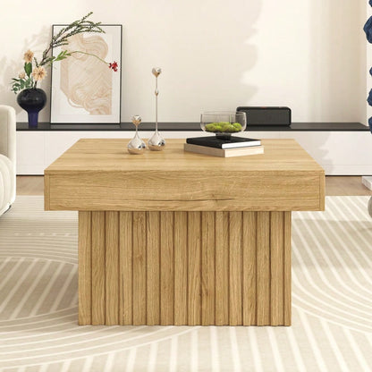 Holz Kaffee-Tisch 79x79x46 cm mit Spanplatte & MDF Basis | Robuster Beistelltisch für Wohnzimmer, Esszimmer und Büro | Modernes Design, vielseitig einsetzbar