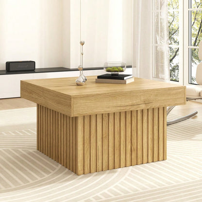 Holz Kaffee-Tisch 79x79x46 cm mit Spanplatte & MDF Basis | Robuster Beistelltisch für Wohnzimmer, Esszimmer und Büro | Modernes Design, vielseitig einsetzbar