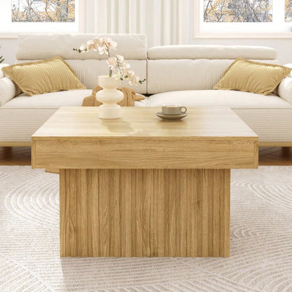 Holz Kaffee-Tisch 79x79x46 cm mit Spanplatte & MDF Basis | Robuster Beistelltisch für Wohnzimmer, Esszimmer und Büro | Modernes Design, vielseitig einsetzbar