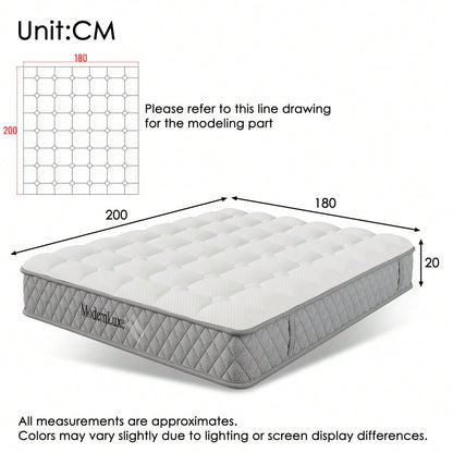 OEKO-TEX® Orthpädische Kaltschaummatratze 180x200 cm H3 | 7-Zonen-Taschenfederkern für optimalen Schlafkomfort | 20 cm Höhe, mittelfest & vakuumverpackt