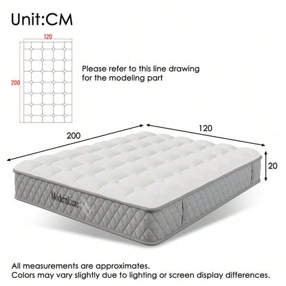 OEKO-TEX® Orthopädische Kaltschaummatratze 120x200 cm H3 | 7-Zonen-Taschenfederkern für punktgenaue Unterstützung | 20 cm Höhe, mittelfest & vakuumverpackt