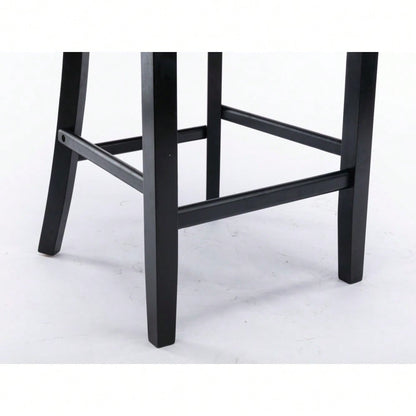 2er-Set Samt Barhocker mit Knopfsteppung & Holzbeinen | Chrom-Nagelkopf-Akzente & Polsterung | Höhenverstellbare Barhocker für Küche, Wohnzimmer in Grau | DE2002GY