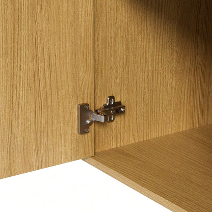 Kompaktgarderobe 105 cm mit Spiegel & verstellbaren Haken | Multifunktionales Eingangsregal für Schuhe & Mäntel | Holzoptik in Elegantem Design