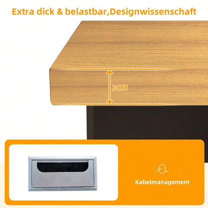 Eckschreibtisch 120x50 cm mit integriertem Tierhaus & XL-Höhle | L-förmig oder gerade montierbar | Mit verstärkter MDF-Platte für Homeoffice