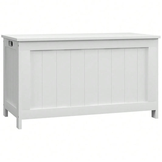 Aufbewahrungsbox 81x40x46 cm mit Deckel & Griff, Aufbewahrungstruhe für Wohnzimmer & Schlafzimmer, weiß - von HOMCOM