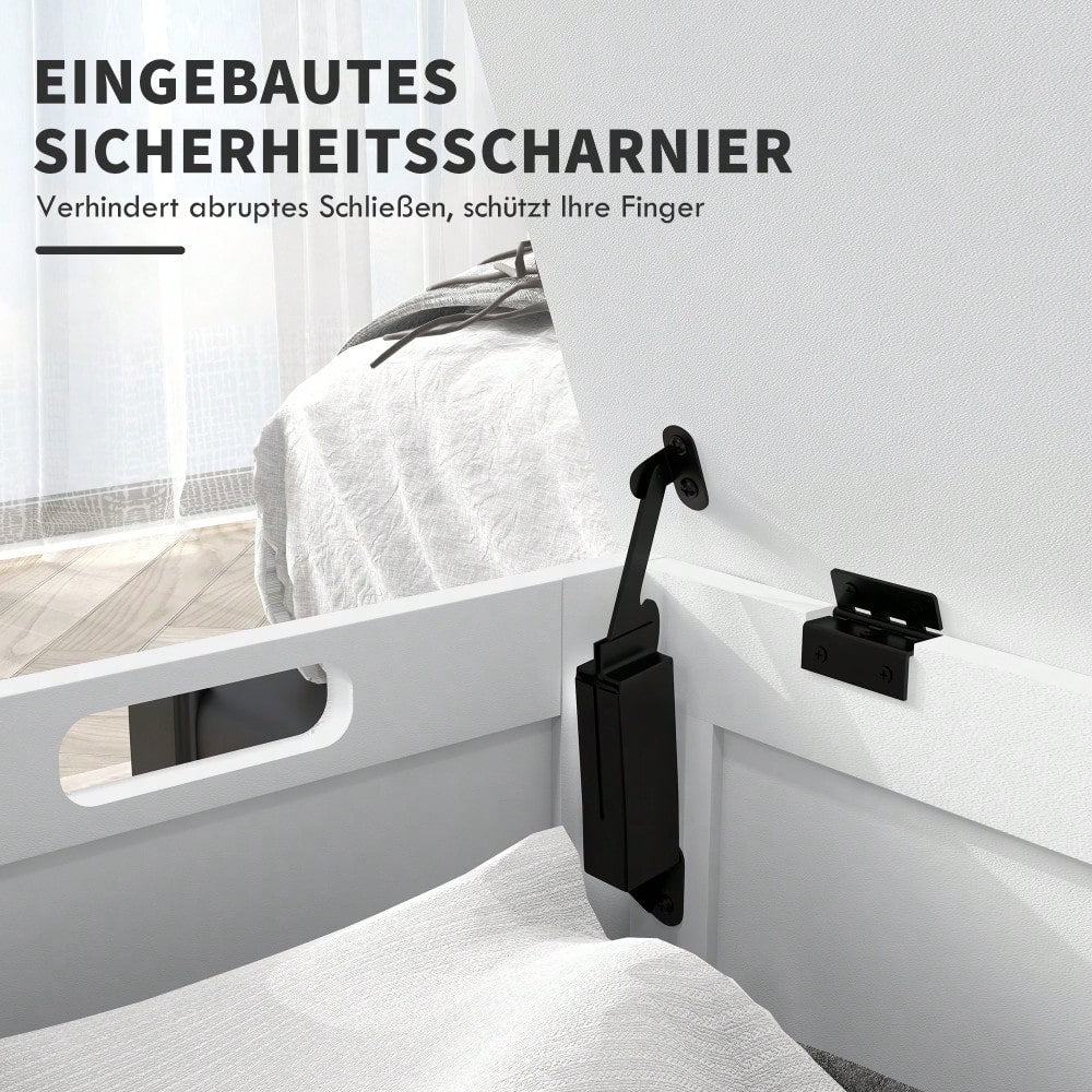 Aufbewahrungsbox 81x40x46 cm mit Deckel & Griff, Aufbewahrungstruhe für Wohnzimmer & Schlafzimmer, weiß - von HOMCOM