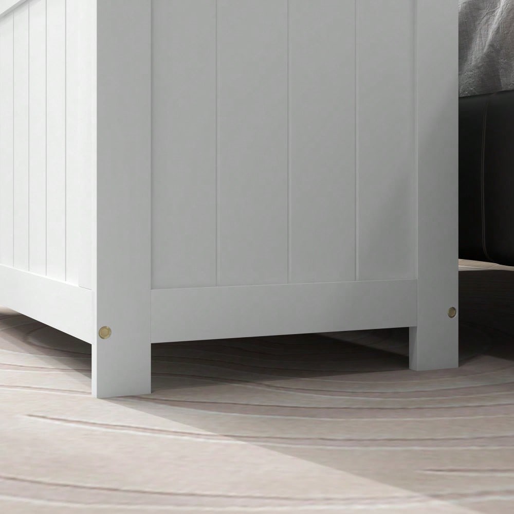 Aufbewahrungsbox 81x40x46 cm mit Deckel & Griff, Aufbewahrungstruhe für Wohnzimmer & Schlafzimmer, weiß - von HOMCOM