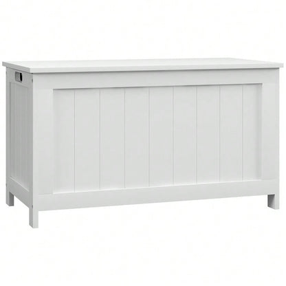 Aufbewahrungsbox 81x40x46 cm mit Deckel & Griff, Aufbewahrungstruhe für Wohnzimmer & Schlafzimmer, weiß - von HOMCOM