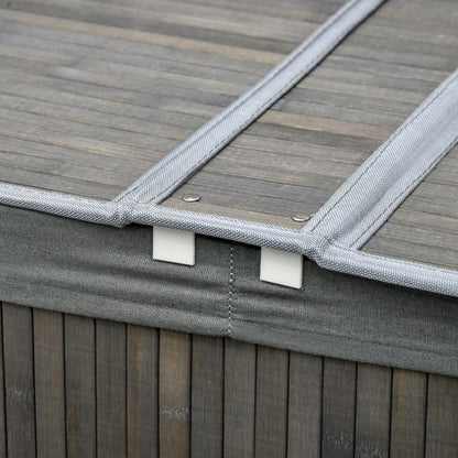 Bambus Wäschekorb 100-Liter mit Deckel & 2 Wäschesäcken, Sortierkorb mit Griffen für Waschküche, Bad & Schlafzimmer, grau - von HOMCOM