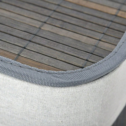 Bambus Wäschekorb 100-Liter mit 2 Fächern & klappbarem Deckel, waschbarer Tragebeutel, platzsparend, grau - von HOMCOM