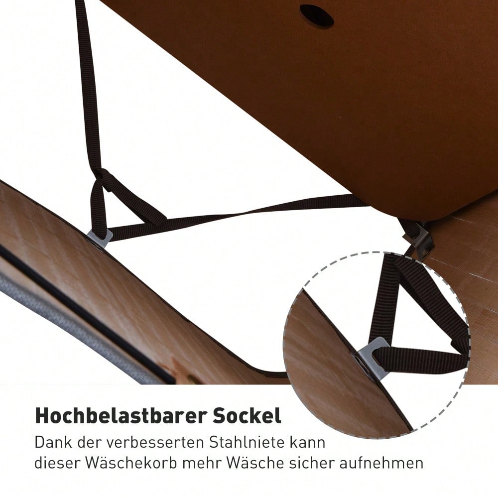 Bambus Wäschekorb schmal 70-Liter mit Deckel & Griffen, herausnehmbarer Wäschesack für Waschküche, Schlafzimmer & Badezimmer, grau - von HOMCOM