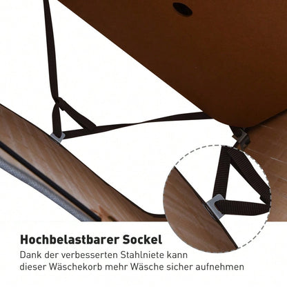 Bambus Wäschekorb schmal 70-Liter mit Deckel & Griffen, herausnehmbarer Wäschesack für Waschküche, Schlafzimmer & Badezimmer, grau - von HOMCOM