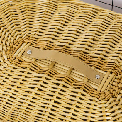 Weiden Wäschekorb 100-Liter mit Deckel, Naturfaser-Korb 51x38x57 cm für Schlafzimmer & Badezimmer - von HOMCOM
