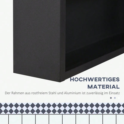 Spiegelschrank mit 3 Einlegeböden, moderner Hängeschrank für Badezimmer, 40x15x60 cm, schwarz & platzsparend - von kleankin