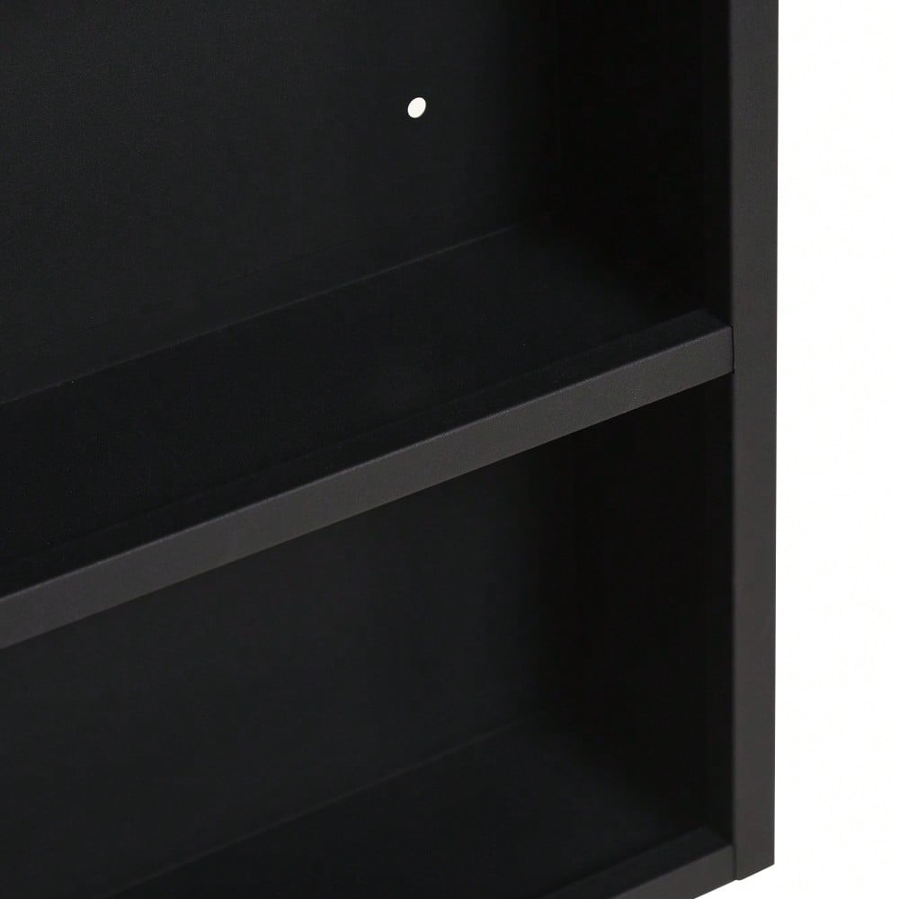 Spiegelschrank aus Edelstahl mit 2 Innenböden & Glasregal, Hängeschrank für Badezimmer 46x13,5x58 cm - von kleankin