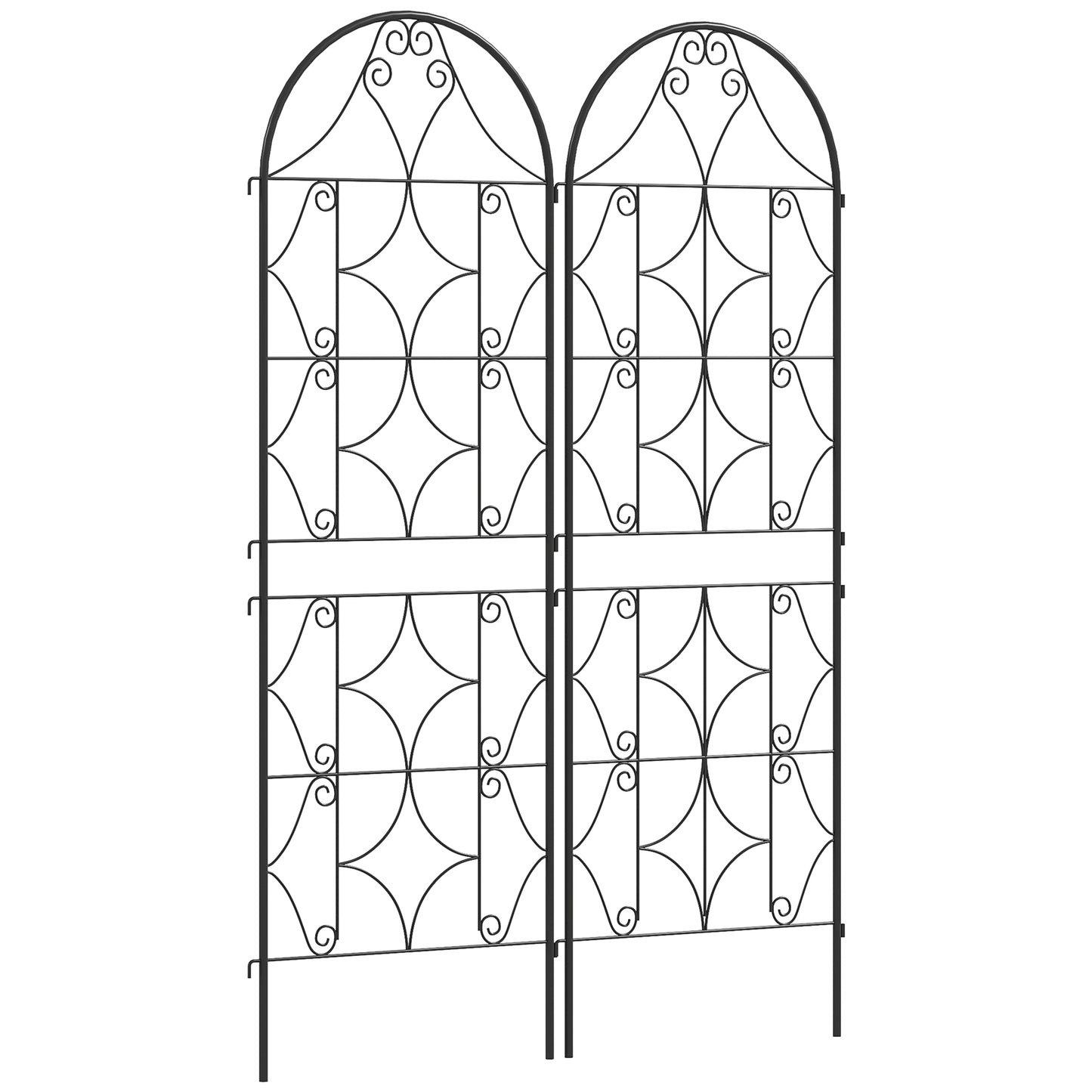 Gigab2b original image - Rankgitter Metall 2er Set zum Stecken rostfrei Rankhilfe für Kletterpflanzen 50x150 cm Garten Spalier für Zimmerpflanzen Pflanzenspalier für Tomaten Gemüse Blumen Kletterpflanzen Schwarz