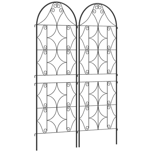 Gigab2b original image - Rankgitter Metall 2er Set zum Stecken rostfrei Rankhilfe für Kletterpflanzen 50x150 cm Garten Spalier für Zimmerpflanzen Pflanzenspalier für Tomaten Gemüse Blumen Kletterpflanzen Schwarz