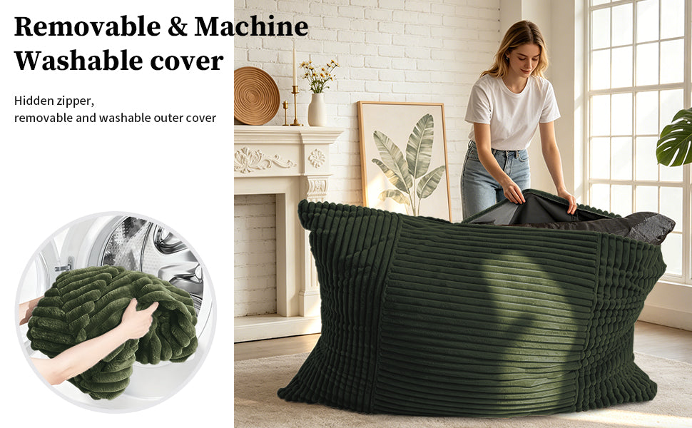 DDY-LVSE Oversized Convertible Bean Bag Chair – Your Cozy Spot for Relaxation & Family Time