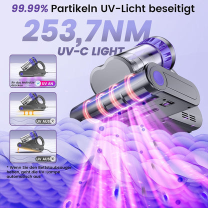 M1 Purple Dzaki Milbensauger, Milbenstaubsauger mit UV-Licht & Heißluft fur Matratzen