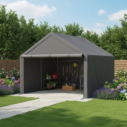 Complete Outdoor Storage Solution: Bicycle Shed, Tent, and Garden Tools