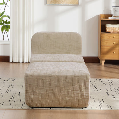 Modulares Kompressionssofa aus Chenille-Stoff, gefüllt mit 30D hochelastischem Schaumstoff. Leicht zu bewegen und mit rutschfestem Boden, ideal für Wohnzimmer und andere Räume-Light Khaki