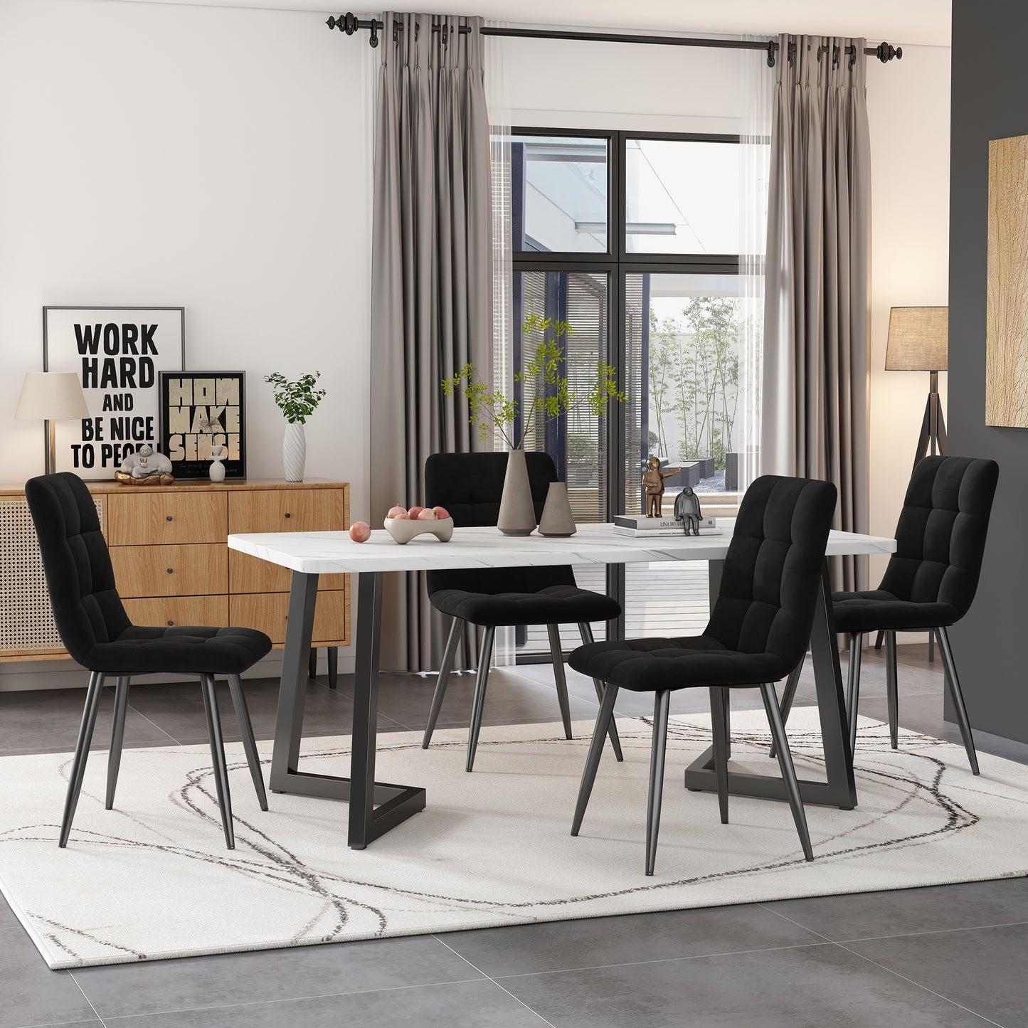 117x68cm Esstisch,(1-St), Gestell aus Metall
Rechteckiger Esstisch aus  Moderner Marmormuster Küchentisch mit Metallbeinen für Esszimmer Wohnzimmer,  Schwarz /Weiß