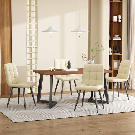 117x68cm Esstisch,(1-St), Gestell aus Metall
Rechteckiger Esstisch,  Holzmaserung Küchentisch mit Metallbeinen für Esszimmer Wohnzimmer,  Schwarz /Walnussfarbe
