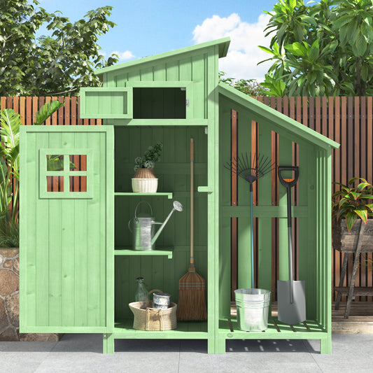 Gigab2b original image - Gerätehaus Gartenschrank Geräteschuppen Geräteschrank, BxT: 124x46 cm,BxTxH:124x46x174cm, auch für kleine Gärten geeignet,Grün, (Holzhütte, 1 St., Gartenhaus)