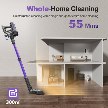 INSE S7P Purple Cordless Stick Vacuum Cleaner with LED Display