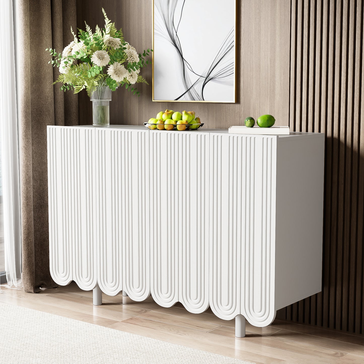 Gigab2b original image - Sideboard, tropfenförmiges Sideboard mit geformten Türen und Pufferscharnier