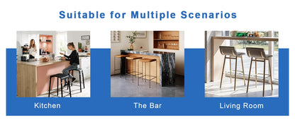Transparente Barhocker Set, 2er Pack, mit Metallgestell in Silber/Gold/Schwarz, Moderne Design-Stühle für Küche, Bar oder Esszimmer (Nur Stühle, ohne Tisch)