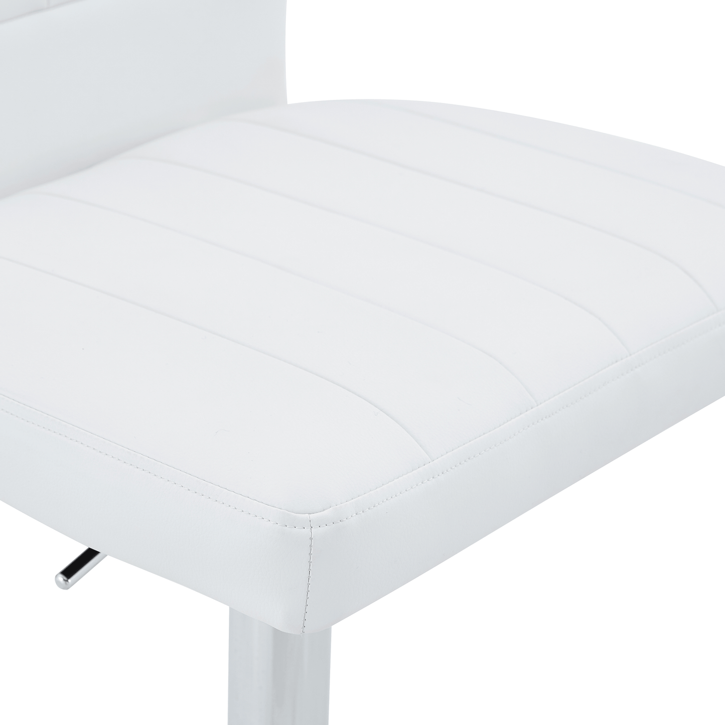 Barhocker höhenverstellbar 62-83cm, 360° drehbarer Barstuhl mit Rückenlehne & Fußstütze, Ergonomischer Küchenhocker aus weißem Kunstleder, belastbar bis 136kg, Chrom-Finish