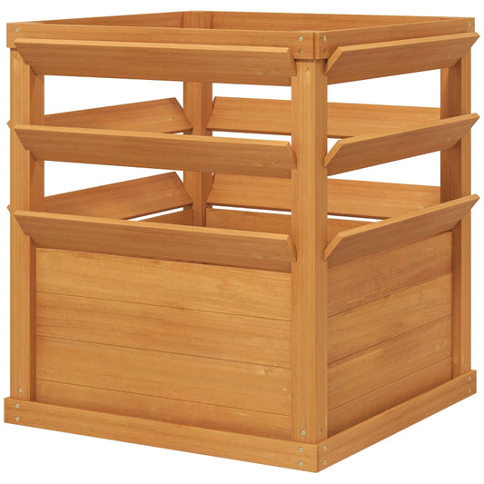 Gigab2b original image - Hochbeet Pflanzkasten mit Rankgitter offene Boden, Spalier Pflanzkübel Blumenkasten Holz, Gartenspalier 65x65x60cm für Garten Balkon, Blumenkübel für Kletterpflanzen Korbpflanzen, Blumen