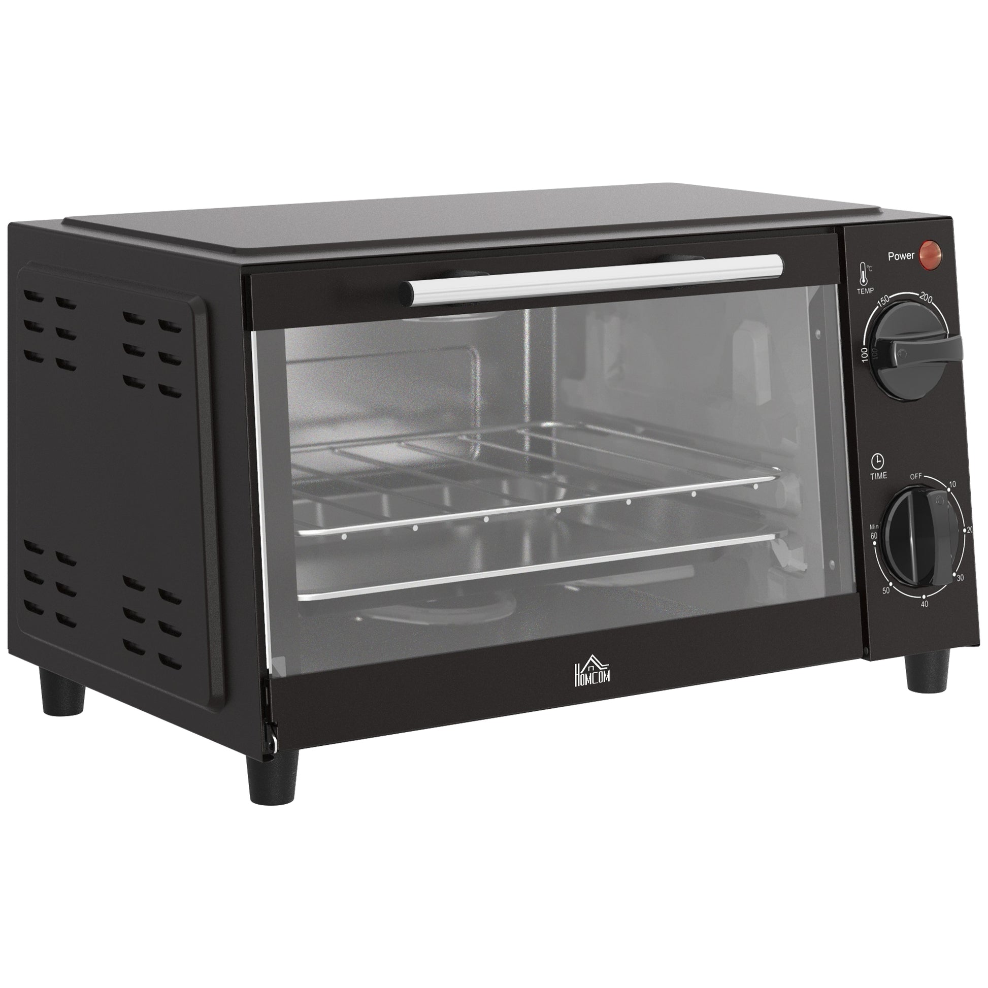 Gigab2b original image - Minibackofen 9L Mini Ofen mit Backblech, Grillrost, 100 °C-230 °C, mit einstellbar Temperatur und Garzeit, 60 Min. Timer, 750W, Edelstahl, Schwarz