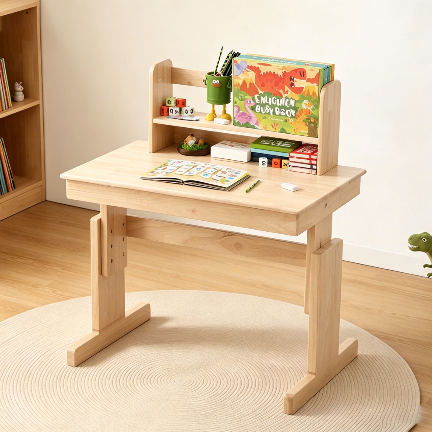 Adjustable Solid Wood Multifunctional Desk for Kids