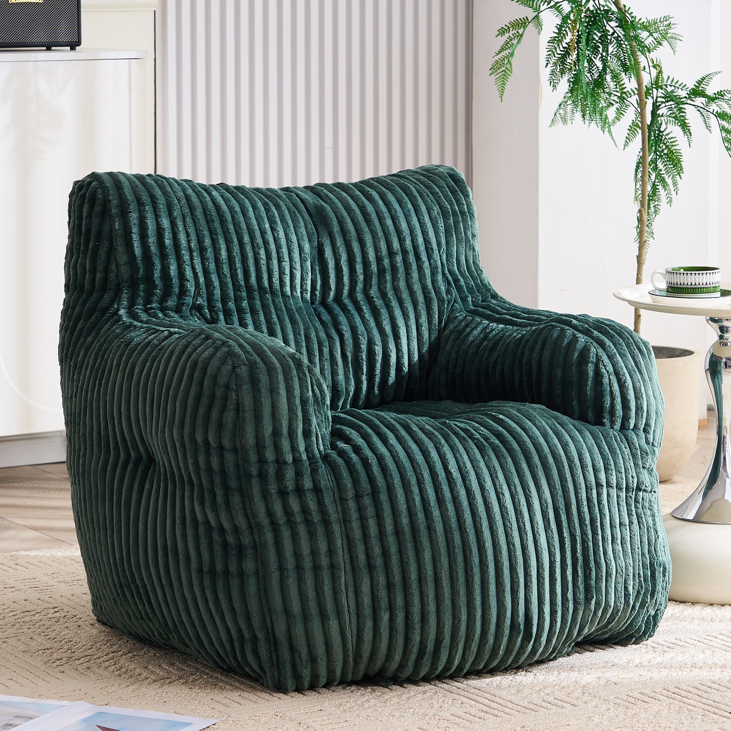 010-Soft gepolsterter Schaumstoff-Sitzsack mit Cord-Bezug, Grün