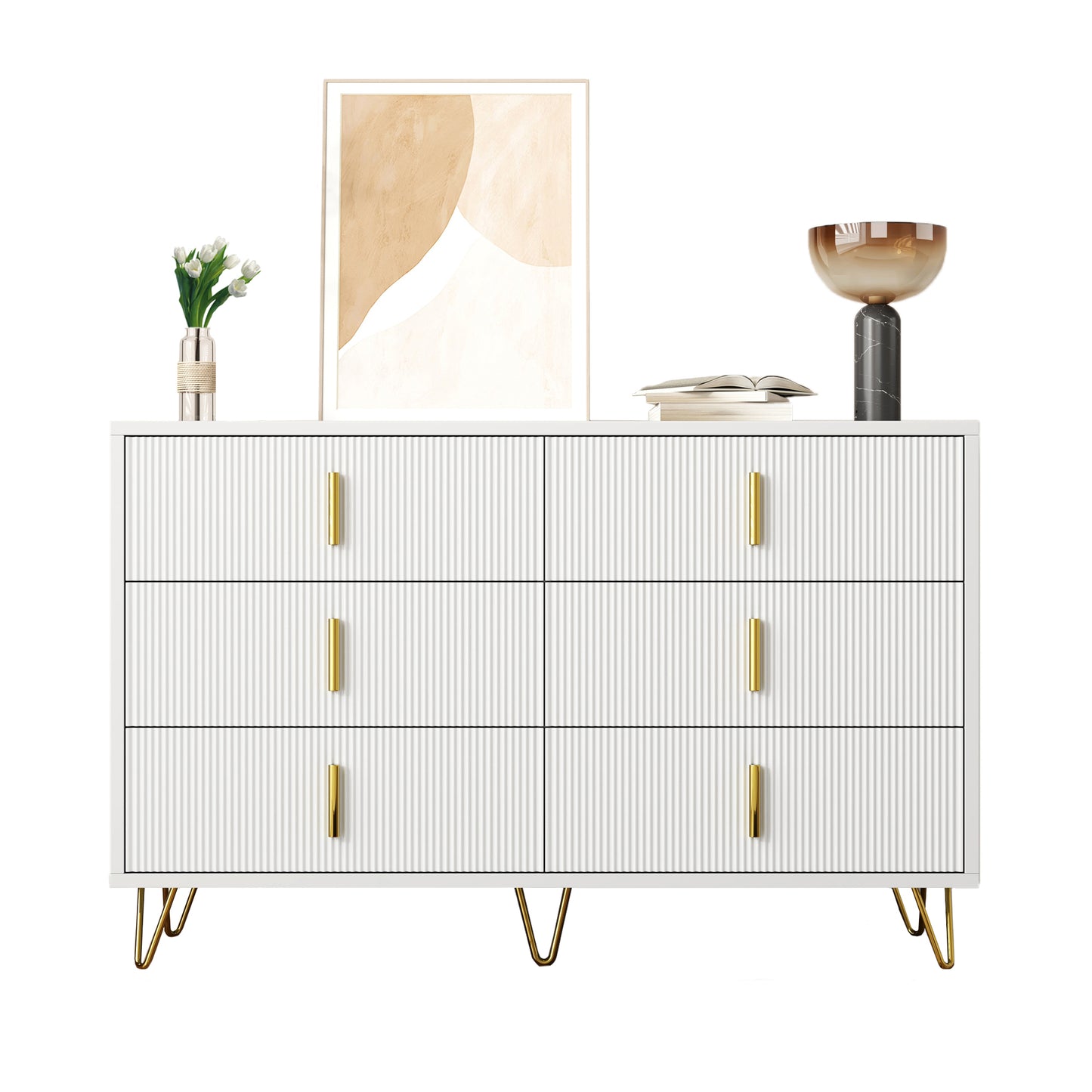 Gigab2b original image - Elegantes Sideboard mit modernem Design, Kommode und viel Stauraum, goldene Griffe