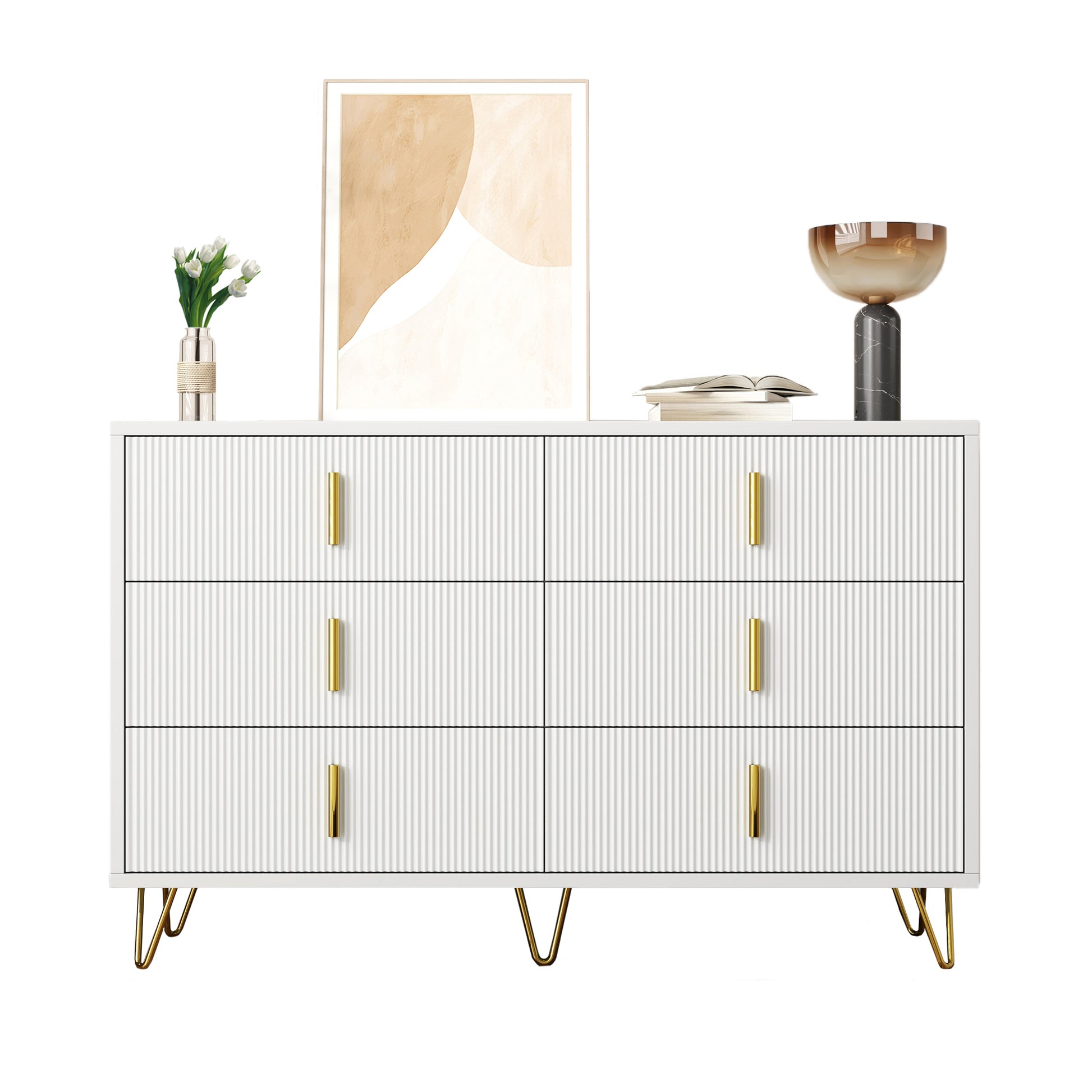Gigab2b original image - Elegantes Sideboard mit modernem Design, Kommode und viel Stauraum, goldene Griffe