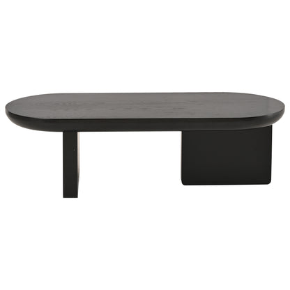 N625P300081S) 119.7*49.8*35.5 cm schwarzer moderner minimalistischer Couchtisch,Wohnzimmertisch mit Sprühfarbe besprühen, Ovaler Tisch, Sofatisch, Beistelltisch,Kaffeetisch,Freizeittisch aus MDF