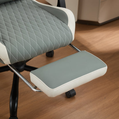 Ergonomischer Gaming-Stuhl mit Lordosenstutze, Nackenstutze & Fußstutze Ermudungsfrei auch bei langem