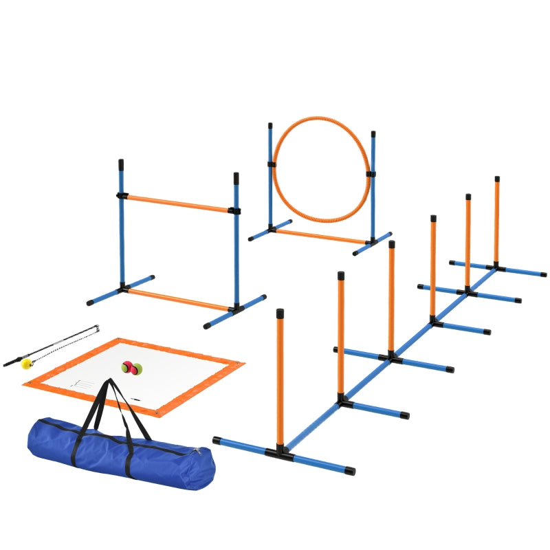 Agility Set Hunde 7-teilig Agility-Ausrüstung für Hundetraining Steckhürdenset für Spiele Training