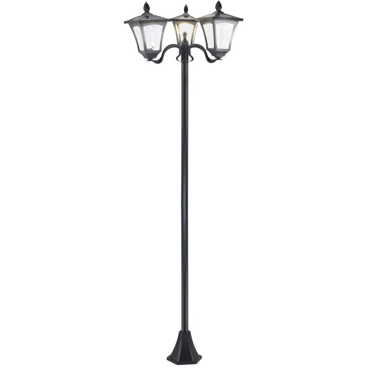 Gigab2b original image - Solar Gartenlaterne mit 3 flammig Laterne Solarlaterne Wegleuchte mit LED 120 Lumen IP44 201 Edelstahl Schwarz 51,5 x 47 x 182,5 cm
