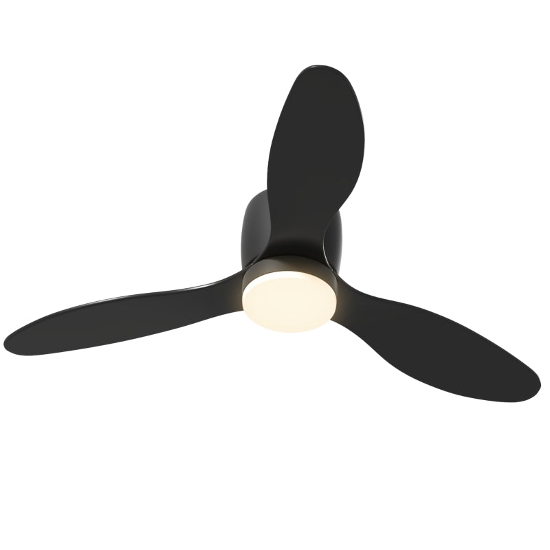 Deckenventilator mit Beleuchtung und Fernbedienung 115 cm LED Lampe mit Ventilator, Umkehrbarer DC Motor, 3 Flügeln, 3 Lichtfarben, 6 Geschwindigkeiten, Timer Deckenventilator für Schlafzimmer