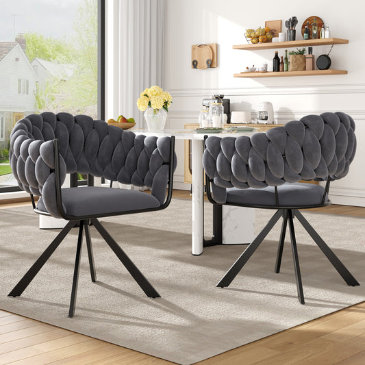 Gigab2b original image - Hochwertiger Samtstoff (2 Stück), Esszimmerstuhl, Schminkstuhl, leichter Luxusstuhl im Modestil, einfacher moderner Stuhl, ergonomischer Stuhl, verstellbares Fußdesign, klauenförmige Metallbeine, grau