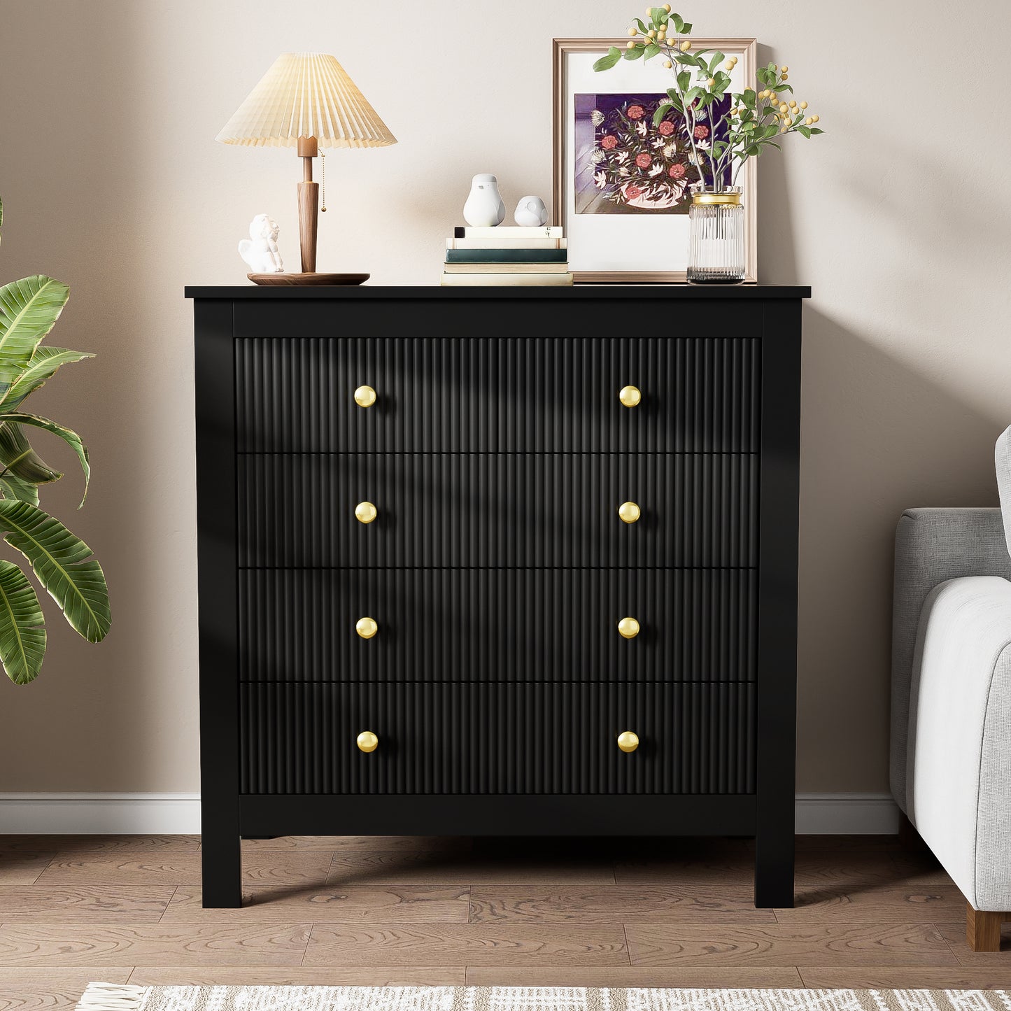 Gigab2b original image - Sideboard, Kommode mit Spezialtüren, Goldgriffen, Sideboard/Schuhschrank/Schminktisch [OLD SKU:WF325795BAA]