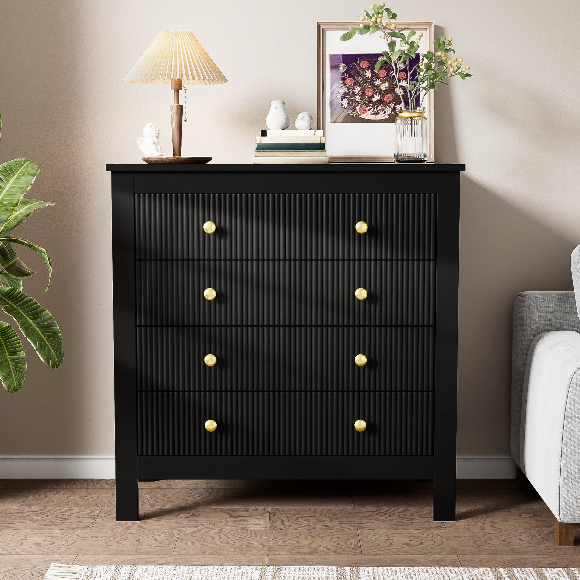 Gigab2b original image - Sideboard, Kommode mit Spezialtüren, Goldgriffen, Sideboard/Schuhschrank/Schminktisch [OLD SKU:WF325795BAA]